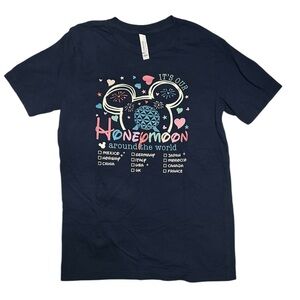 Epcot Honeymoon Around The World Graphic Tee - Size S